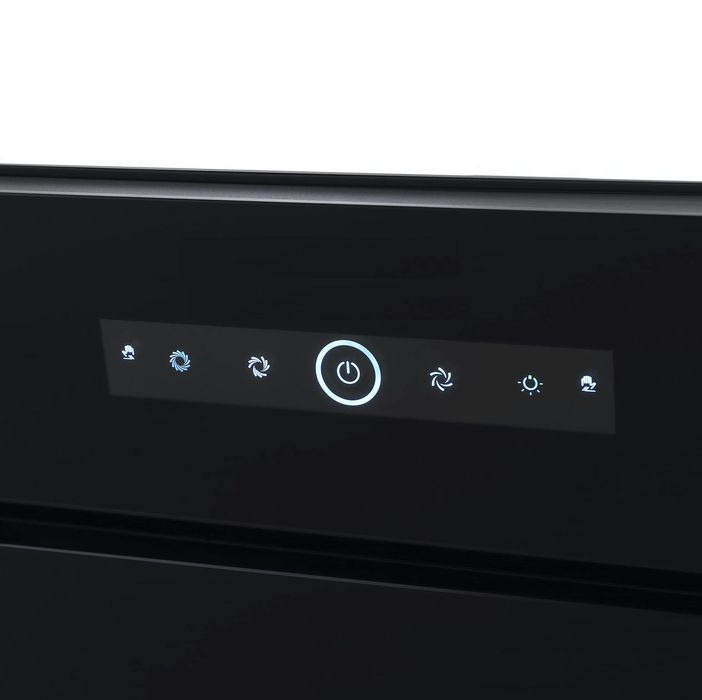 Вбудована кухонна 90см Витяжка ELEGANT HE9238 чорна скло наклонна