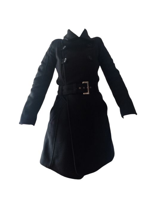 Sobretudo em fazenda grossa preto tamanho S