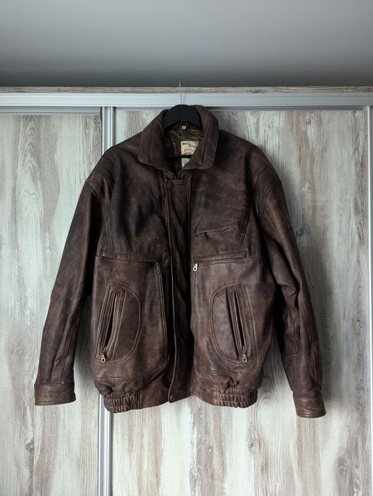 Вінтажка шкіряна куртка бомбер Heavy 57 Harley Davidson New Rock