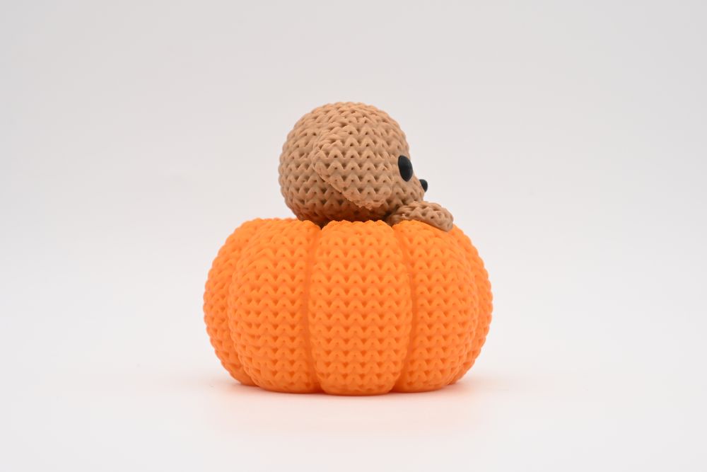 Cachorro de tricô para Halloween