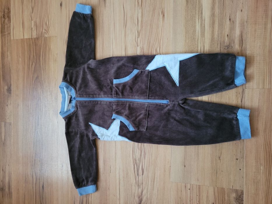 Cienki kombinezon chłopięcy, pajac bez stopek 68 welur hust