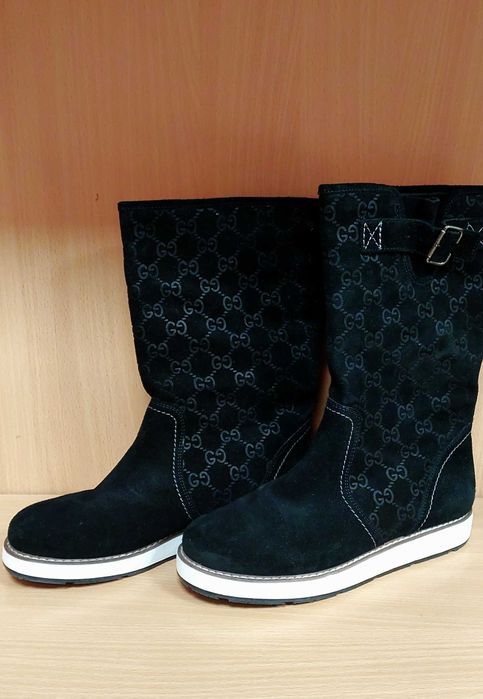 Skórzane buty Gucci damskie