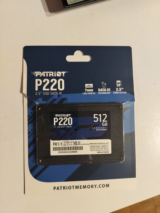 ГАРАНТІЯ SSD диск 512GB patriot P220 (SATA 2.5")