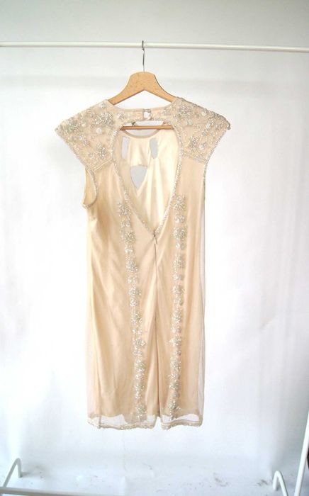 suknia sukienka ślubna weselna na wesele kremowa biała cekinowa beżowa