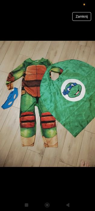 Strój żółwia ninja peleryna 110/116