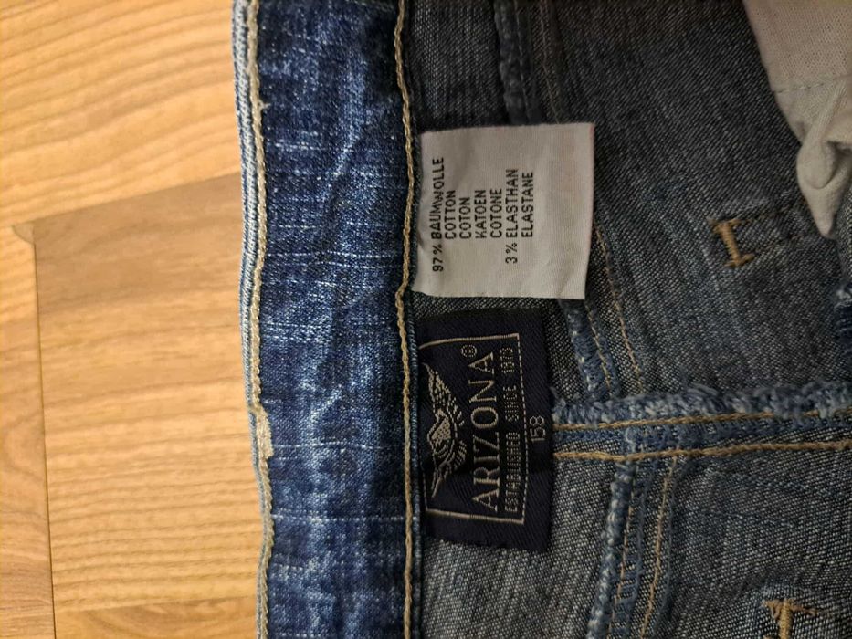 Jeansy ARIZONA niebieskie proste 158 bawełna elastan dżinsy dziewczęce