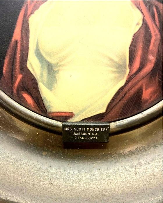 Antiguidade Prato 42 cm Quadro Latão antigo Redondo Vintage Retrato