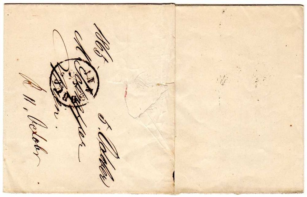 RARA Carta de 1865 com Selo Postal da Áustria de 15 Kreuzer