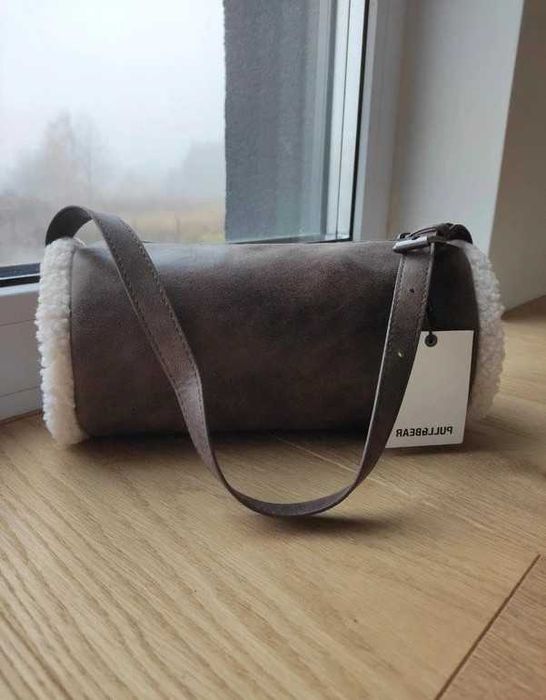 Torebka walec z kożuszkiem nowa | cute barrel bag with sherpa