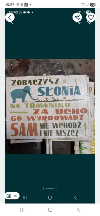 Stara metalowa tablica PRL