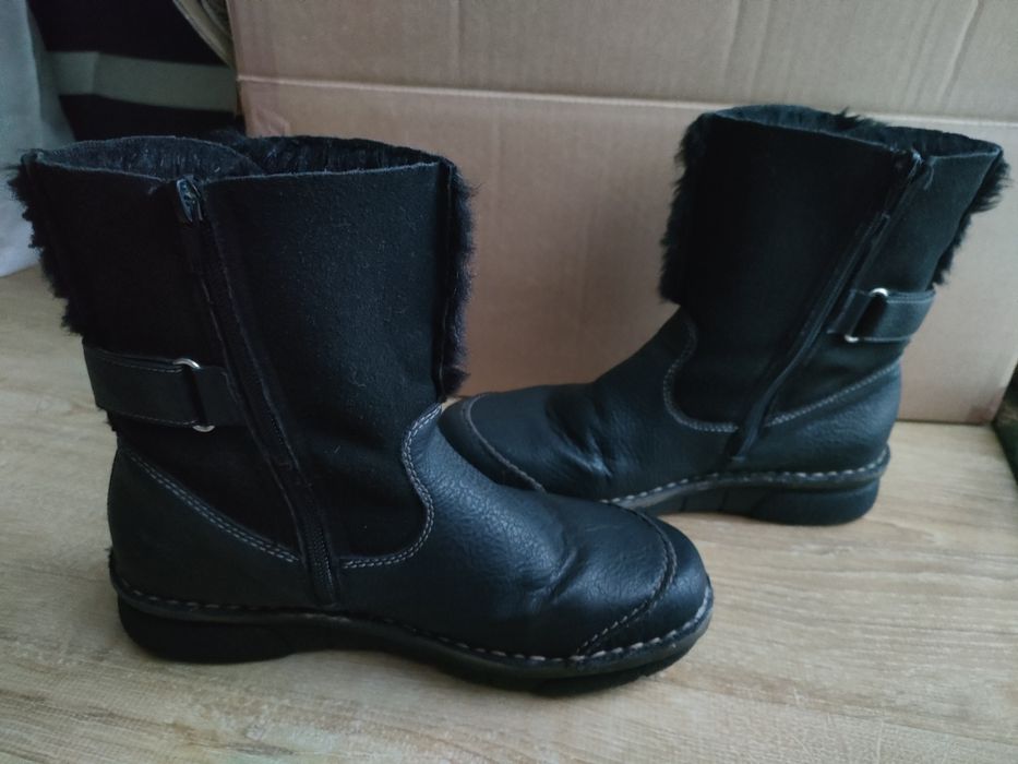 Ciepłe kozaki z futerkiem, ocieplane Rieker 38