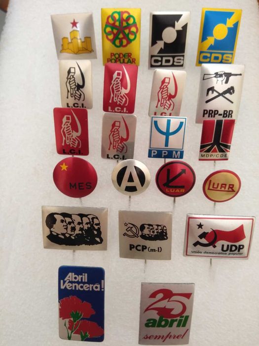 Alfinetes Políticos Antigos Anos 1975.