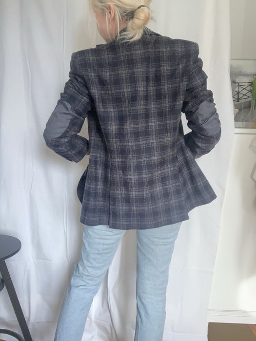 Żakiet w kratę wełna