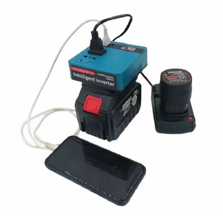 Інвертор адаптер модуль 220v + 3 USB до акумулятора Makita, Revolt, Pr