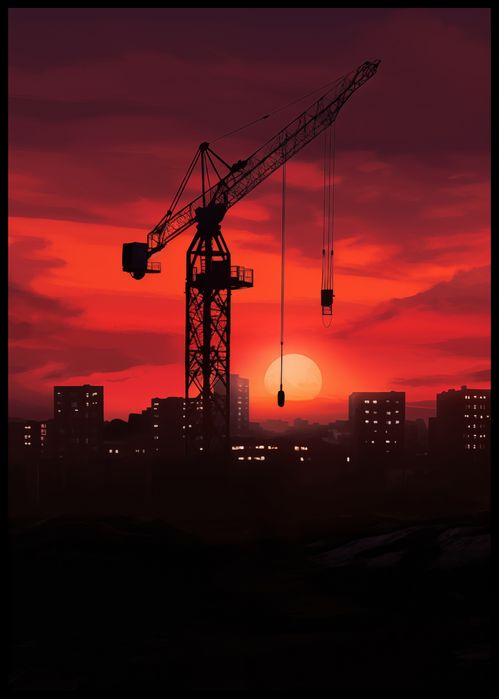 Plakat 59,4x84,1cm Zmierzch Nad Budową
