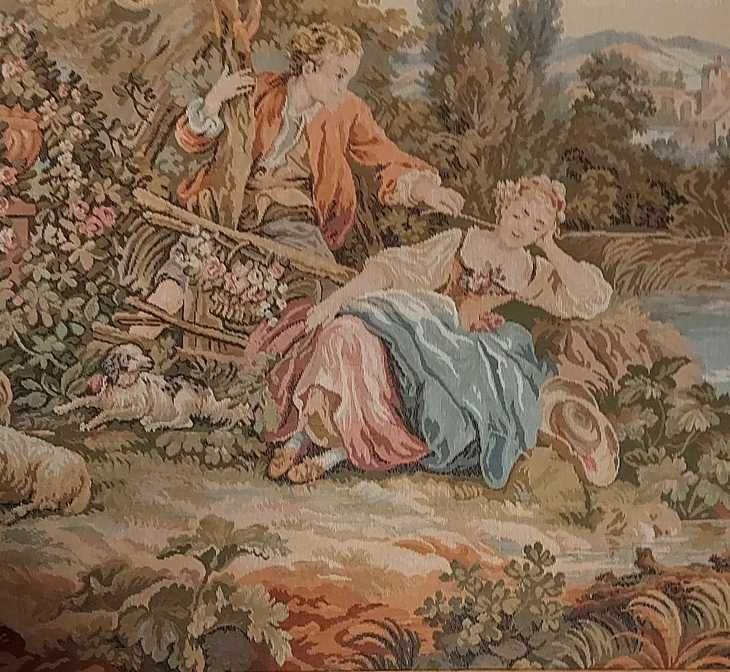Quadro de requintada "Tapeçaria Francesa" => autêntica "Gobelin"