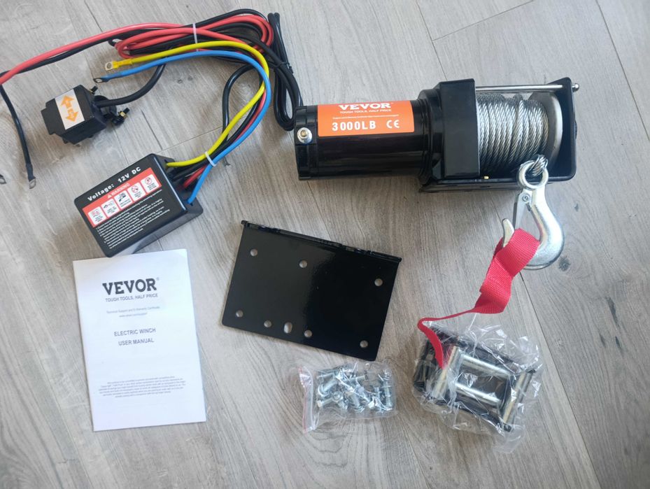 Wciągarka Elektryczna 3000lbs 12V 1360kg do Quada ATV UTV Zestaw