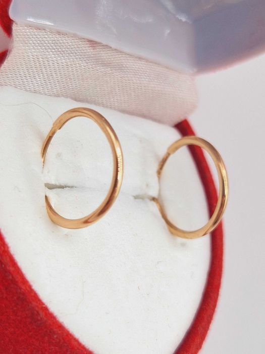 Złote kolczyki 585 (14K). Kółka