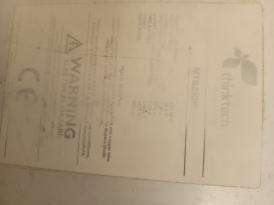 Painel fotovoltaico 230Wp