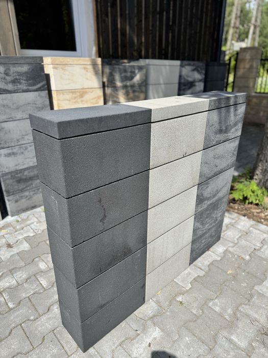 Konekt Pustak Ogrodzeniowy 50x20x20 Linia BOKA - Gra,Sterk, Hvit, Mork