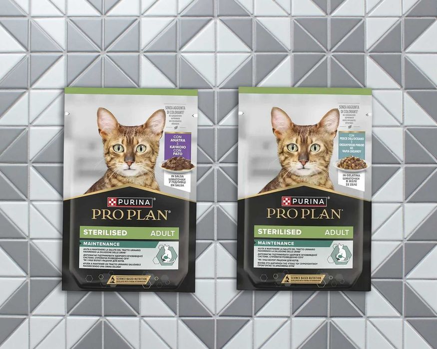 Влажный корм Purina Pro Plan Sterilised океаническая рыба, утка 85гр
