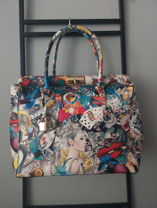 Torebka skórzana multi kolor  Made in Italy
