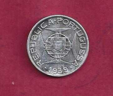 SÃO TOMÉ E Pincipe EX-colonia 5$ Escudos 1939 PRATA