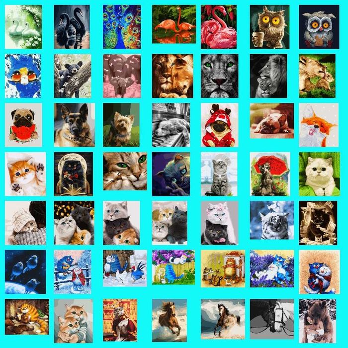 Картины по номерам животные и птицы