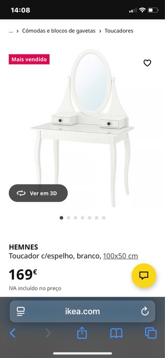Tocador Hemnes Ikea com 6 meses igual a novo