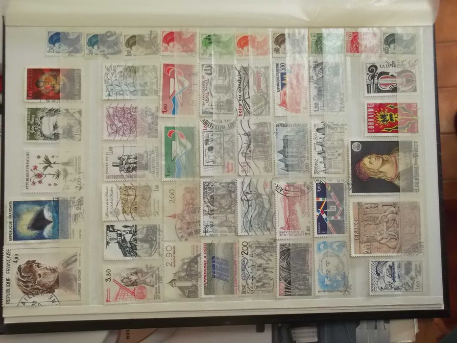 100 selos usados da França