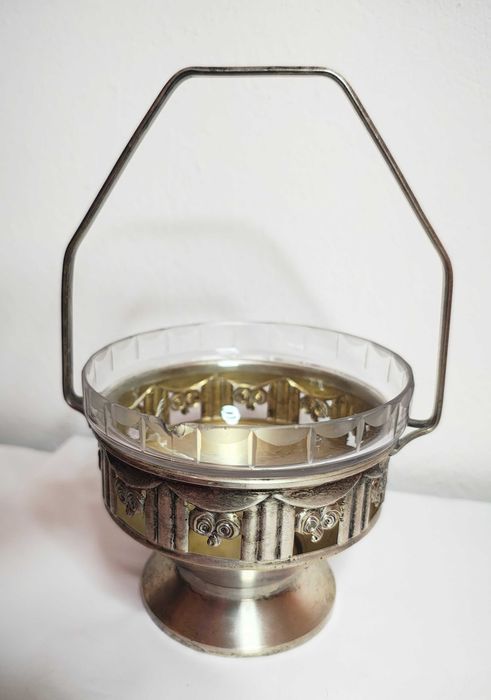 Stara platerowa cukiernica Art Deco