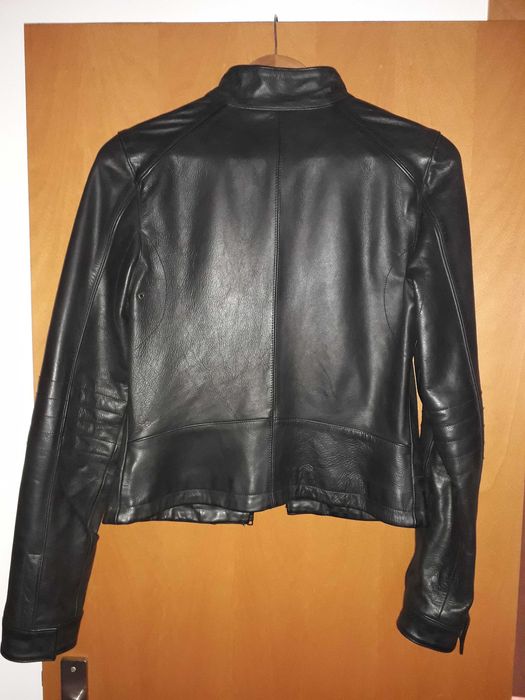 Blusão de pele estilo motard