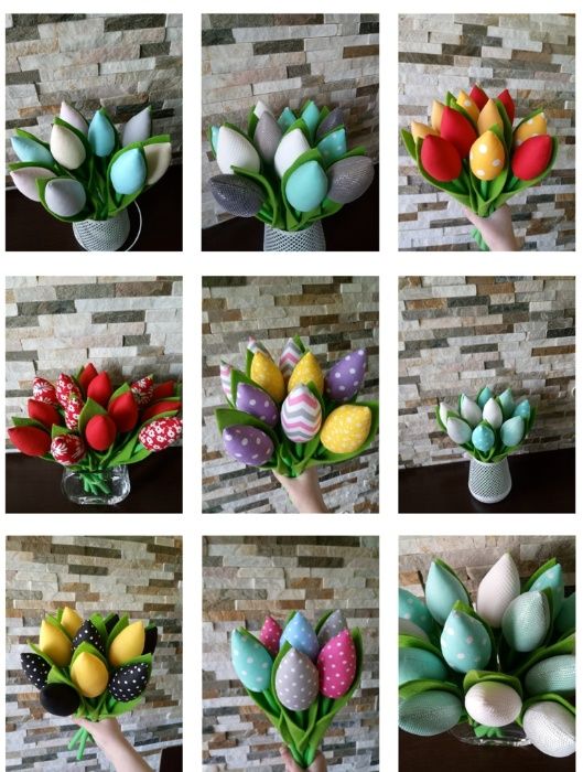 tulipany szyte z materiału 162 wzory do wyboru