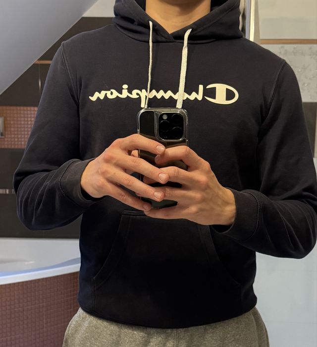 Klasyczna bluza Champion z kapturem granatowa męska unisex