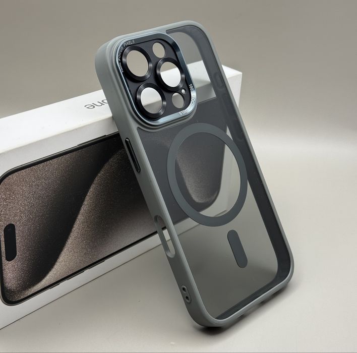 Чехол IPhone 15 Pro Max Natural Titanium MagSafe, 16 Pro Grey MagSafe