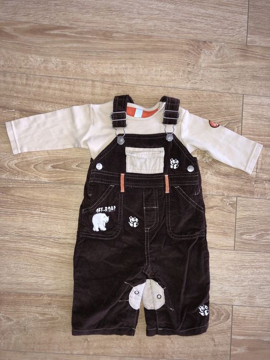 Zestaw chłopięcych ubranek Cool Club Ogrodniczki Bluzka rozm. 68 i 80