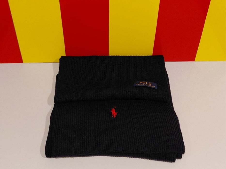 Dostawa gratis szal męski Polo Ralph Lauren granatowy bawełniany