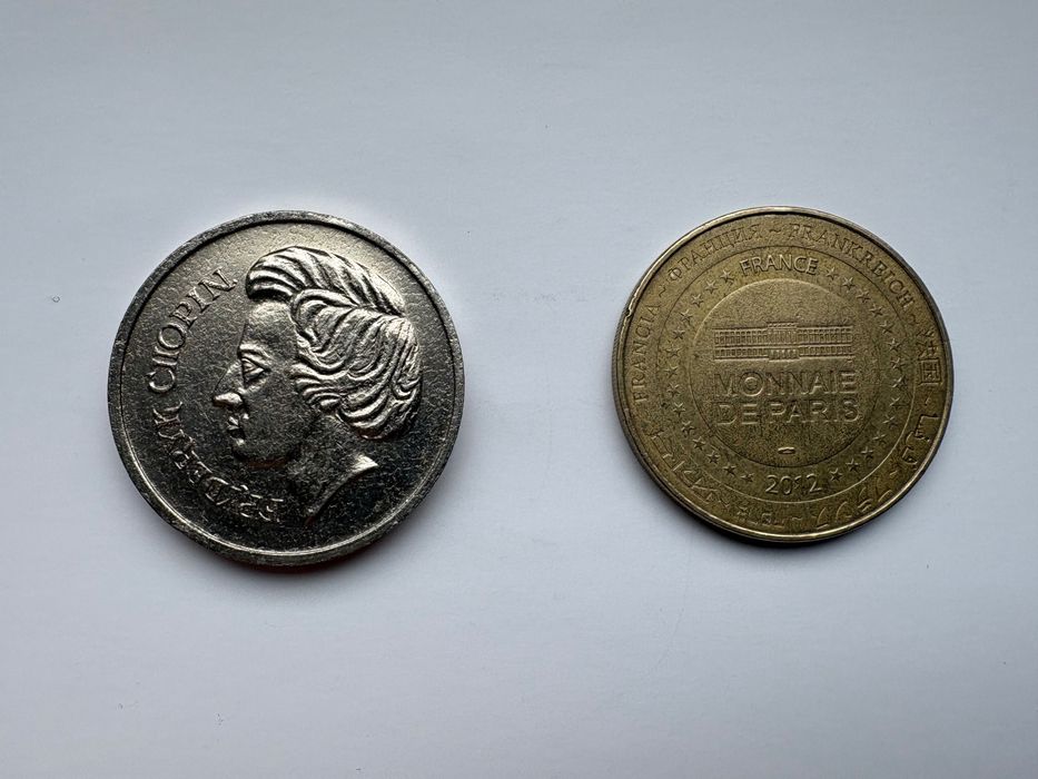 Dwa medale: Fryderyk Chopin + Chartres/Mennica Paryska