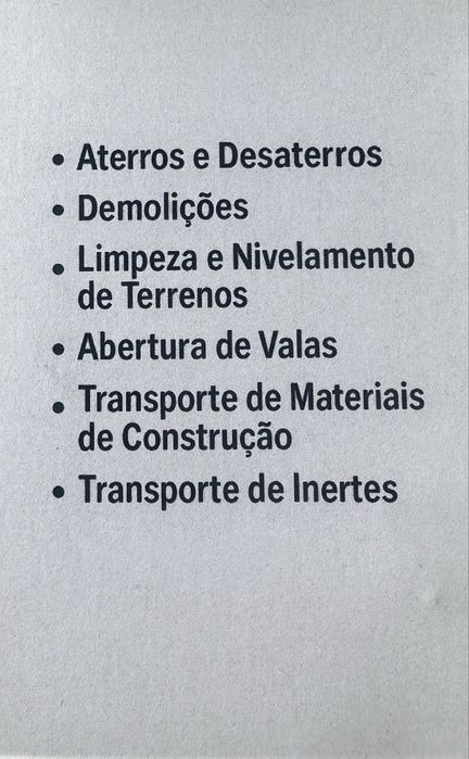 Serviços de maquina e camiao