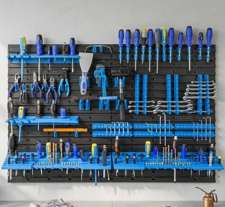 Tablica Narzędziowa Warsztatowa 116x78cm Uchwyty Półki Organizer Do Garażu NOWA ZESTAW XXL