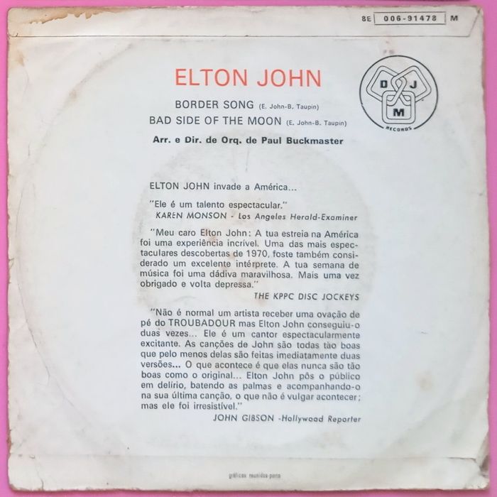 Discos de vinil Elton John 7".Leia descrição.