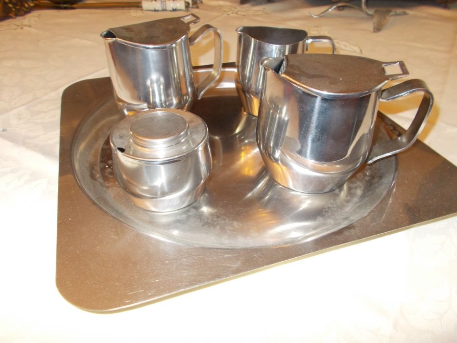 Conjunto café chá aço inox 4 peças