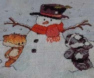 stary obraz haft krzyżykowy