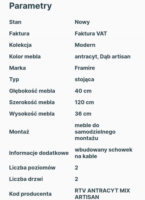Nowa szafkę rtv.