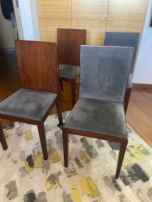4 cadeiras de madeira (designer)para mesa de jantar