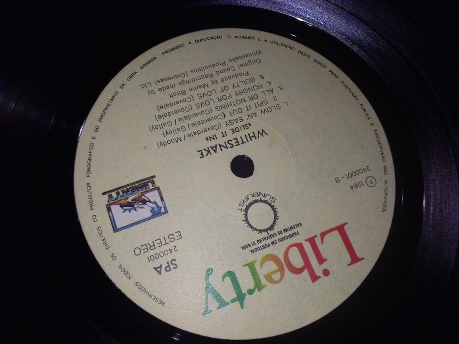 Antigo vinil LP álbum de 1984 Whitesnake – Slide It In
