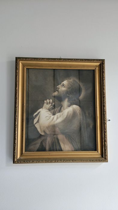 Stare obrazy oleodruk duże ramy