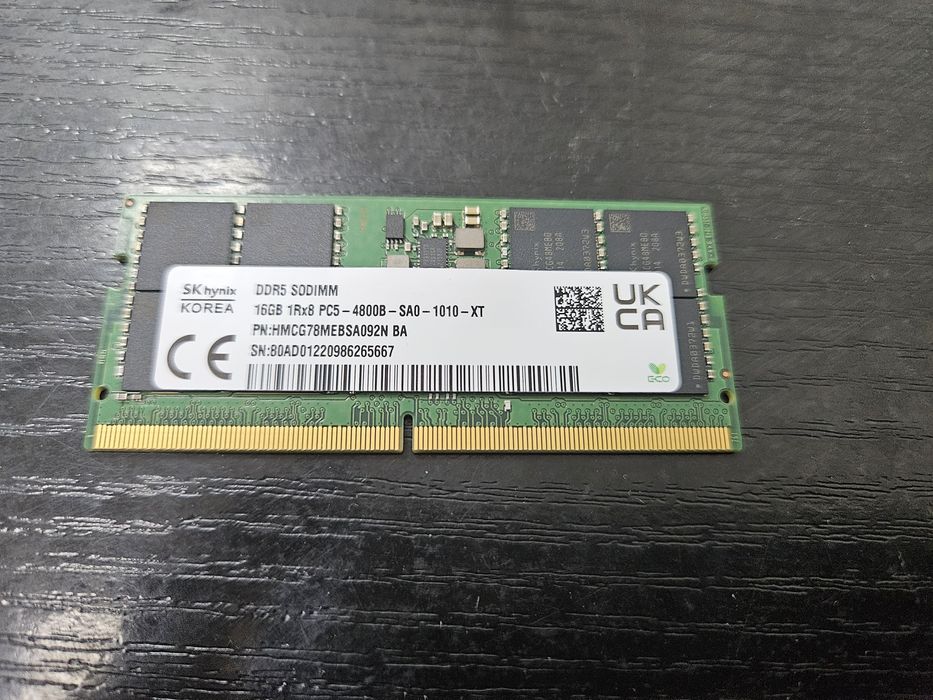 Оперативна пам'ять DDR5 16GB SK Hynix SoDIMM 4800MHz 1Rx8