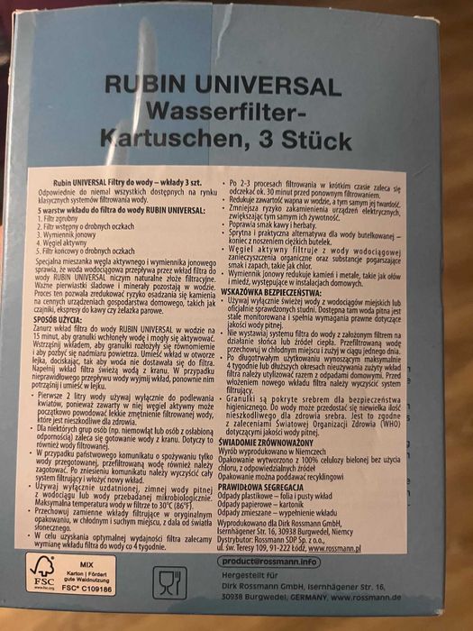 Rubin Universal filtry do wody 3szt.