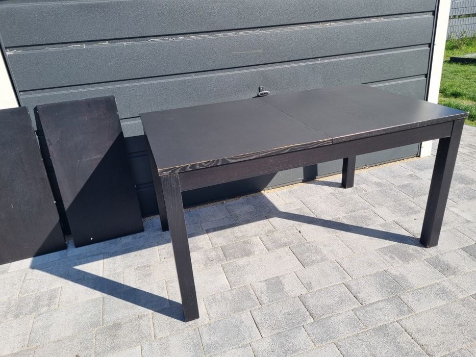 Stół IKEA BJURSTA czarny 84 x 140 - 220 cm